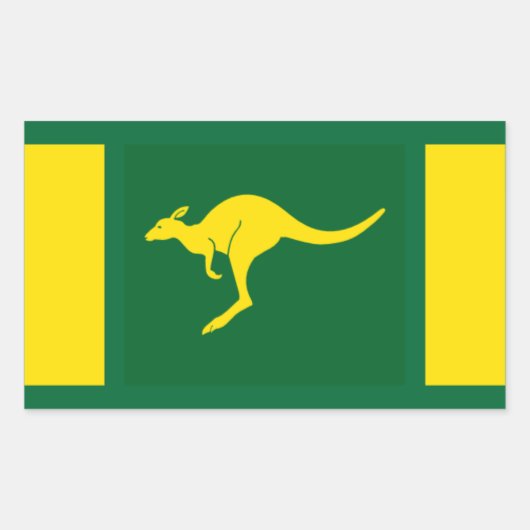 VIER Aussie Kleuren Kangoeroe Rechthoekige Sticker (Voorkant)