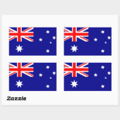VIER Australische nationale vlag Rechthoekige Sticker (Vel)