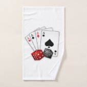 Vier azen en dobbelstenen bad handdoek (Handdoek)