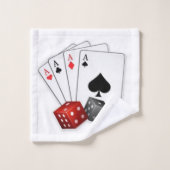 Vier azen en dobbelstenen bad handdoek (Wasdoekje)