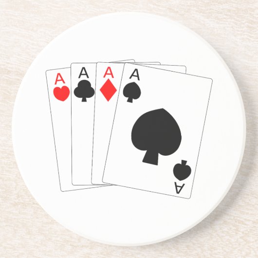 Vier Azen Ontwerp Zandsteen Onderzetter (Voorkant)