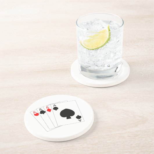 Vier Azen Ontwerp Zandsteen Onderzetter (Zijkant)