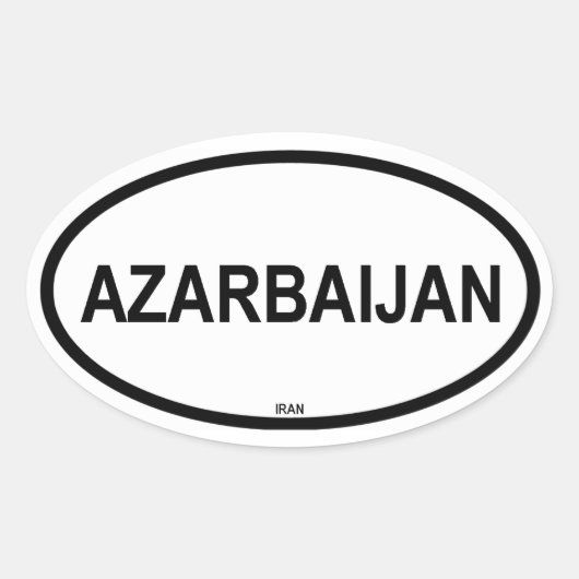 VIER "Azerbeidzjan" Ovale Sticker (Voorkant)