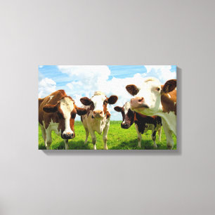 Vier babbelende koeien canvas afdruk