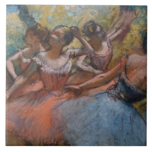 Vier Ballerinas op Stage (Ballet) (door Edgar Dega Tegeltje