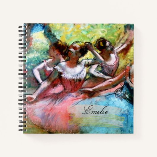 Vier Ballerinas van Degas Sketchbook Notitieboek (Voorkant)