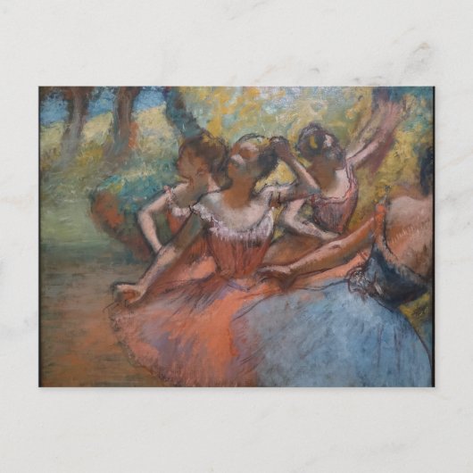 Vier balletdansers op het podium van Degas Briefkaart (Voorkant)
