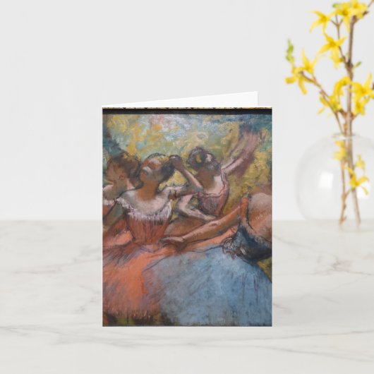 Vier balletdansers op het podium van Degas Kaart (Gele Bloem)