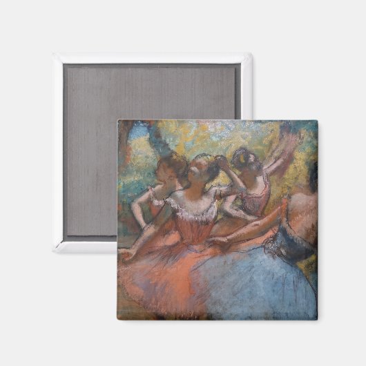 Vier balletdansers op het podium van Degas Magneet (Voorkant / Achterkant)