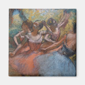 Vier balletdansers op het podium van Degas Magneet (Voorkant)