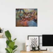 Vier balletdansers op het podium van Degas Poster (Thuiskantoor)