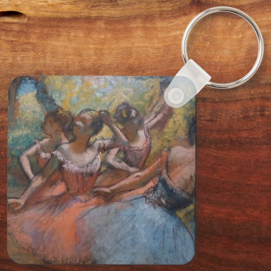 Vier balletdansers op het podium van Degas Sleutelhanger (Achterkant)