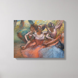 Vier balletsdanseressen op het podium door Degas Canvas Afdruk