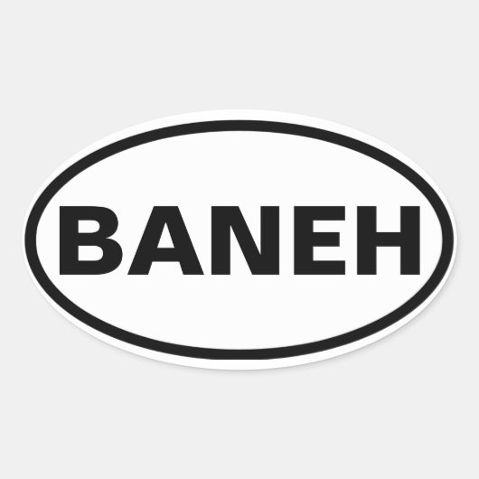 VIER Baneh Ovale Sticker (Voorkant)