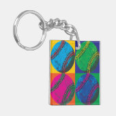 Vier basisballen in Verschillende Kleuren Sleutelhanger (Voorkant Links)