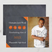 Vier basketbal schoolbord- aankondiging van afstud (Voorkant / Achterkant)