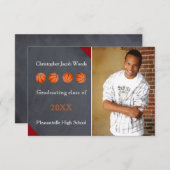 Vier Basketball-alkboard - 3x5 Afstudeerder aankon Kaart (Voorkant / Achterkant)