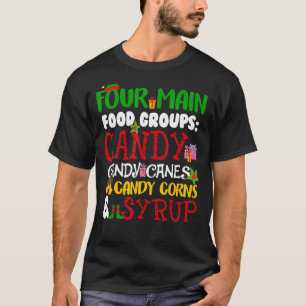 Vier belangrijke voedselgroepen Candy Canes Syrup T-shirt