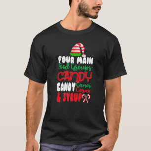 Vier belangrijke voedselgroepen Elf Buddy Kerstmis T-shirt