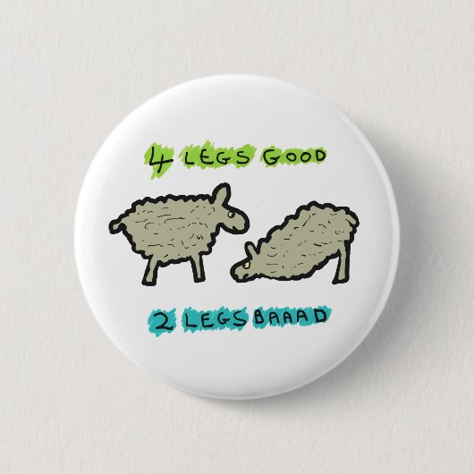 Vier benen goed ronde button 5,7 cm (Voorkant)