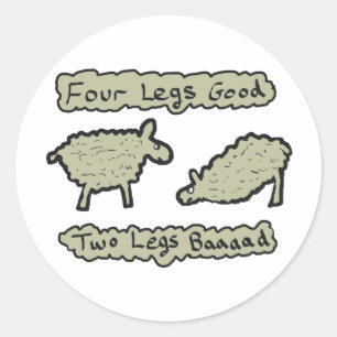 Vier benen goed ronde sticker