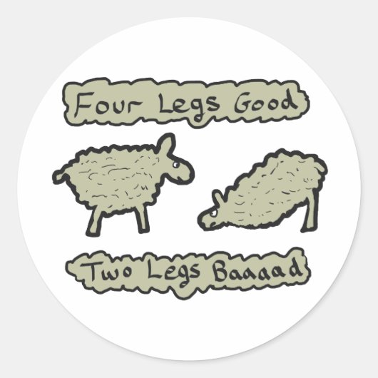 Vier benen goed ronde sticker (Voorkant)
