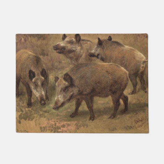 Vier beren in een graslandschap (door Rosa Bonheur Deurmat (Voorkant)