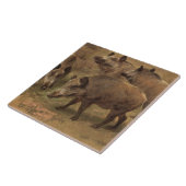 Vier beren in een graslandschap (door Rosa Bonheur Tegeltje (Zijkant)