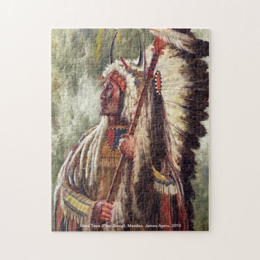 Vier Beren, Native American Warrior Chief puzzle Legpuzzel (Verticaal)