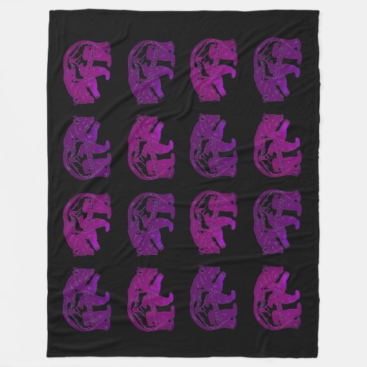 Vier Beren ventilatorbank Fleece Deken (Voorkant)