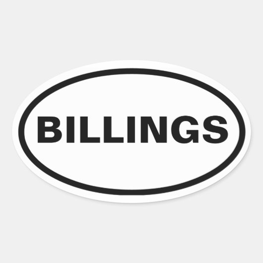 VIER Billings, Montana Ovale Sticker (Voorkant)