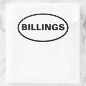VIER Billings, Montana Ovale Sticker (Tas)