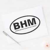 VIER Birmingham "BHM" Ovale Sticker (Envelop)