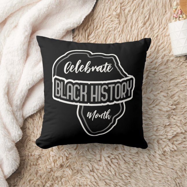 Vier Black History Maand op zwart Kussen (Deken)