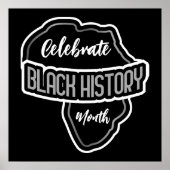 Vier Black History Maand op zwart Poster (Voorkant)