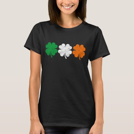 Vier blad klaver Ierse vlag T-shirt (Voorkant)