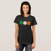 Vier blad klaver Ierse vlag T-shirt (Voorkant volledig)
