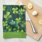 Vier blad klaver keukenhanddoek (Quarter Fold)