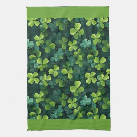 Vier blad klaver keukenhanddoek (Verticaal)