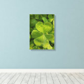 Vier blad klaver muur kunst foto canvas (Insitu (Houten vloer))