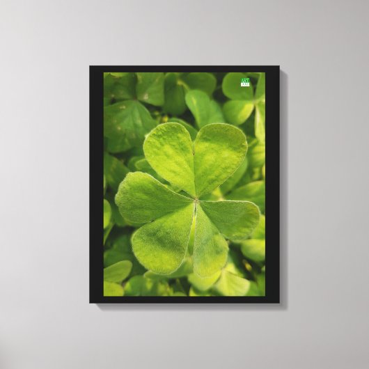 Vier blad klaver muur kunst foto canvas afdruk (Voorkant)
