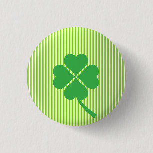Vier blad klaver - St. Patrick's Day patroon Ronde Button 3,2 Cm