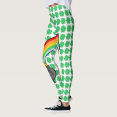 Vier blad klavers pot met gouden regenboog leggings (Links)