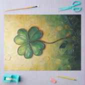 Vier Bladklaver Digitale Olieverf Decoupage Tissuepapier (Craft)