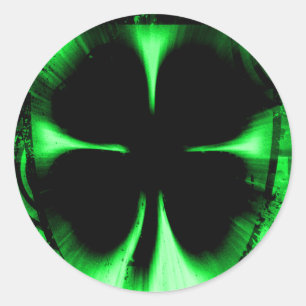 vier bladklaver : hifi : ronde sticker