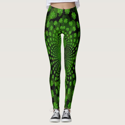 Vier Bladklaver Kaleidoscoop Leggings (Voorkant)