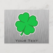 Vier bladklaver; metaal briefkaart (Voorkant)