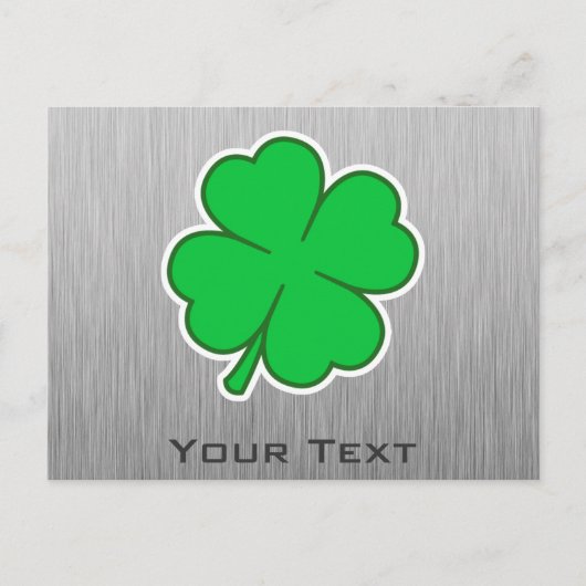 Vier bladklaver; metaal briefkaart (Voorkant)