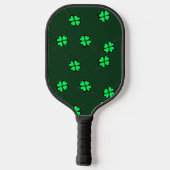 Vier bladklaver op donkergroen pickleball paddle (Achterkant)