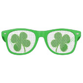 Vier Bladklaver St.Patrick's Day Schattige Groen Retro Zonnebril (Voorkant)